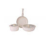 Набір посуду 8 в 1 Zilan ZLN0965 бежевий, фото 2