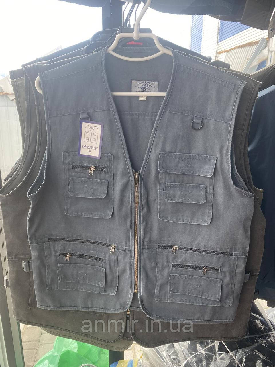 Жилетка чоловіча котонова весна однотонна норма 48-56, колір уточнюйте під час замовлення