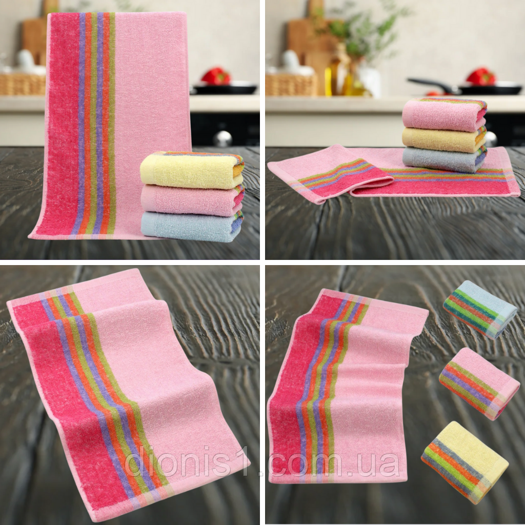 Кухонний махровий рушник з яскравим візерунком – 25×50 см 20 штук, фото 1