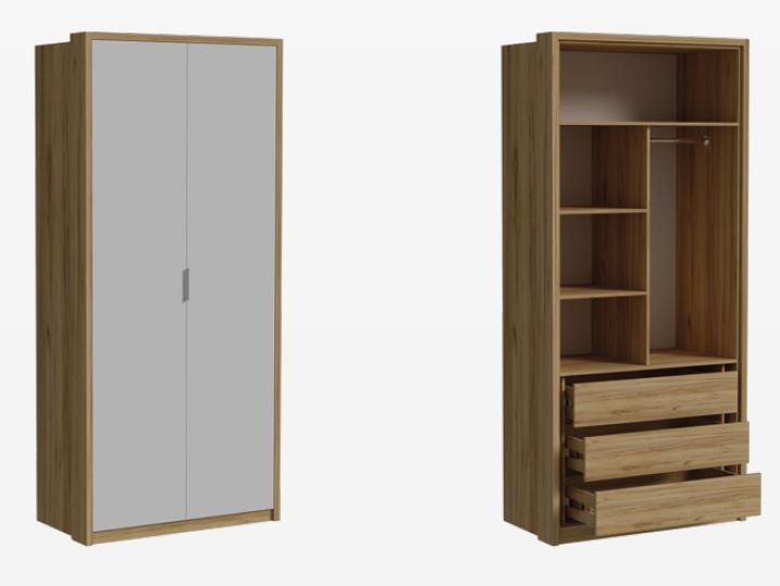 Шафа для одягу дводверна Аура №4 ДСП 1064х560х2332 мм (Luxe Studio TM)