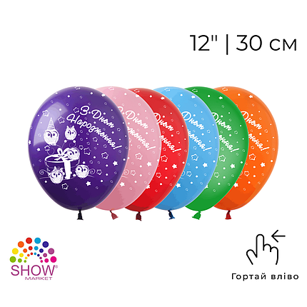 Принт 108 SHOW-ШОУ 12" З Днем Народження - Сови, фото 1