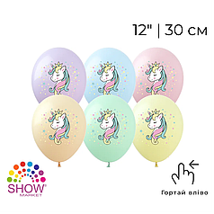 Принт 195 SHOW-ШОУ 12" Єдиноріг макарун асорті