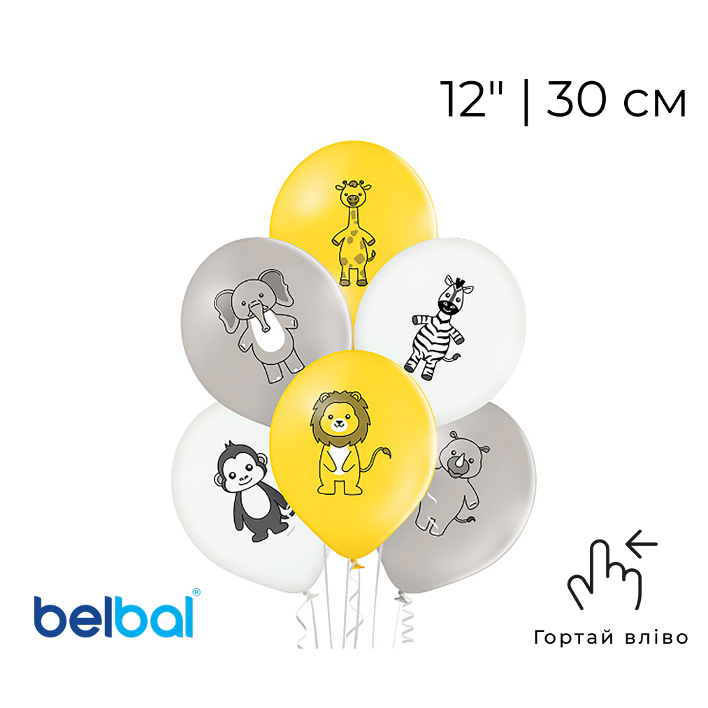 Принт 257 BELBAL-ББ 12" Звірі з джунглів