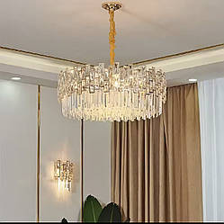 Підвісна кришталева люстра, 16 ламп золото 80см