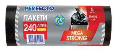 Пакети для сміття 240л*5шт LDPE  ТМ Perfecto, фото 1