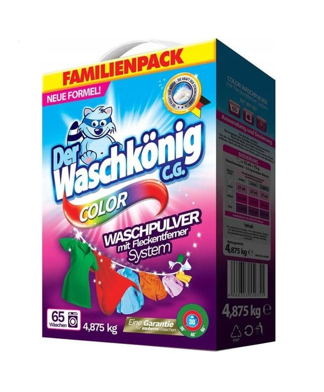 Пральний порошок для кольорових тканин Der Waschkönig Color 4,875 кг