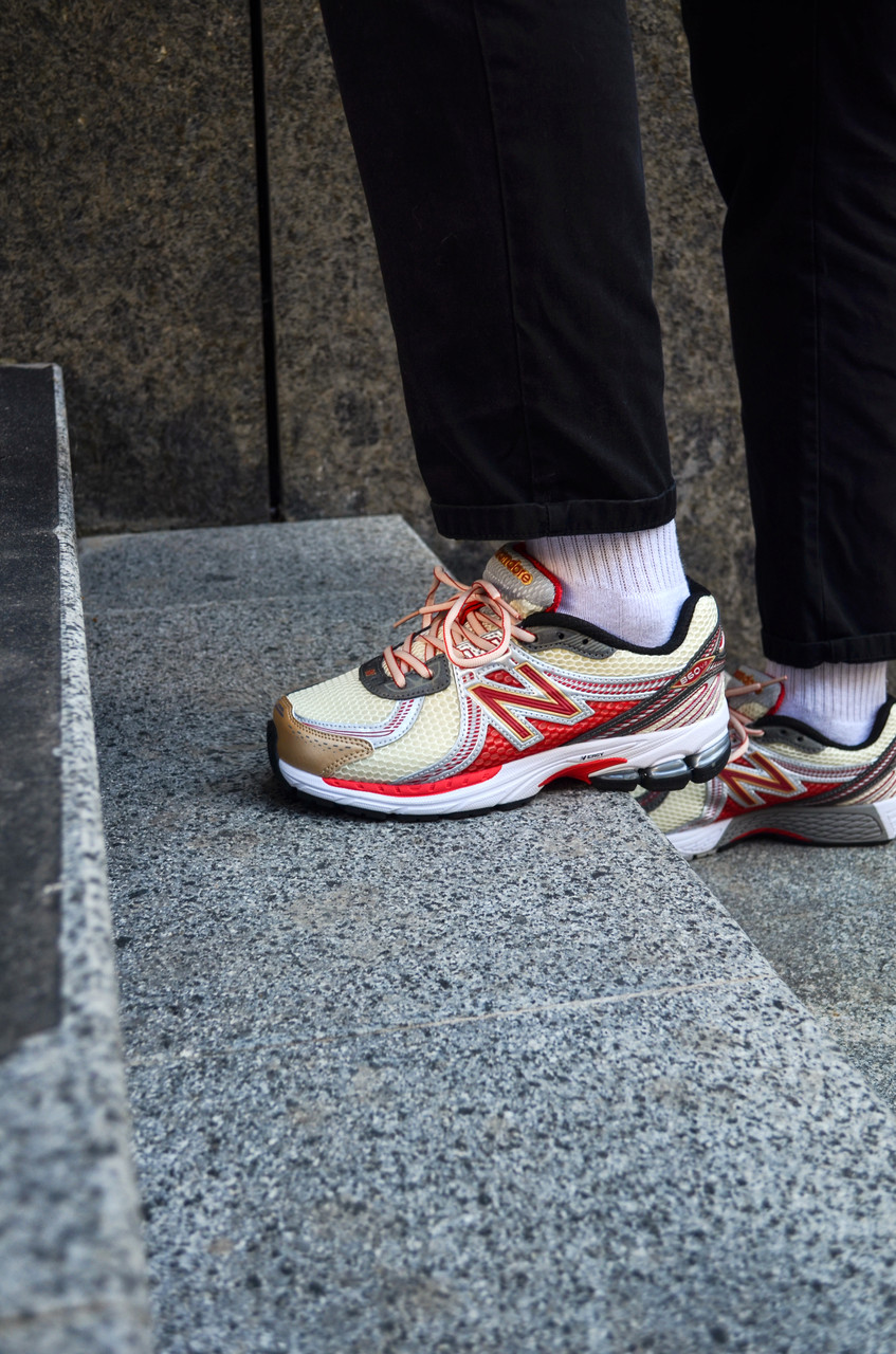 Кросівки чоловічі білі New Balance 860 v2 Beige Red (17597)