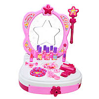 Туалетний столик для дівчаток 661-125 на батарейках з підсвіткою феном гребінцем та аксесуарами, фото 4