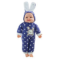 Пупс музичний SEL-0006, 4 види, батарейки, у комбінезоні з вушками, 43 см, фото 5