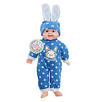 Пупс музичний SEL-0006, 4 види, батарейки, у комбінезоні з вушками, 43 см, фото 6