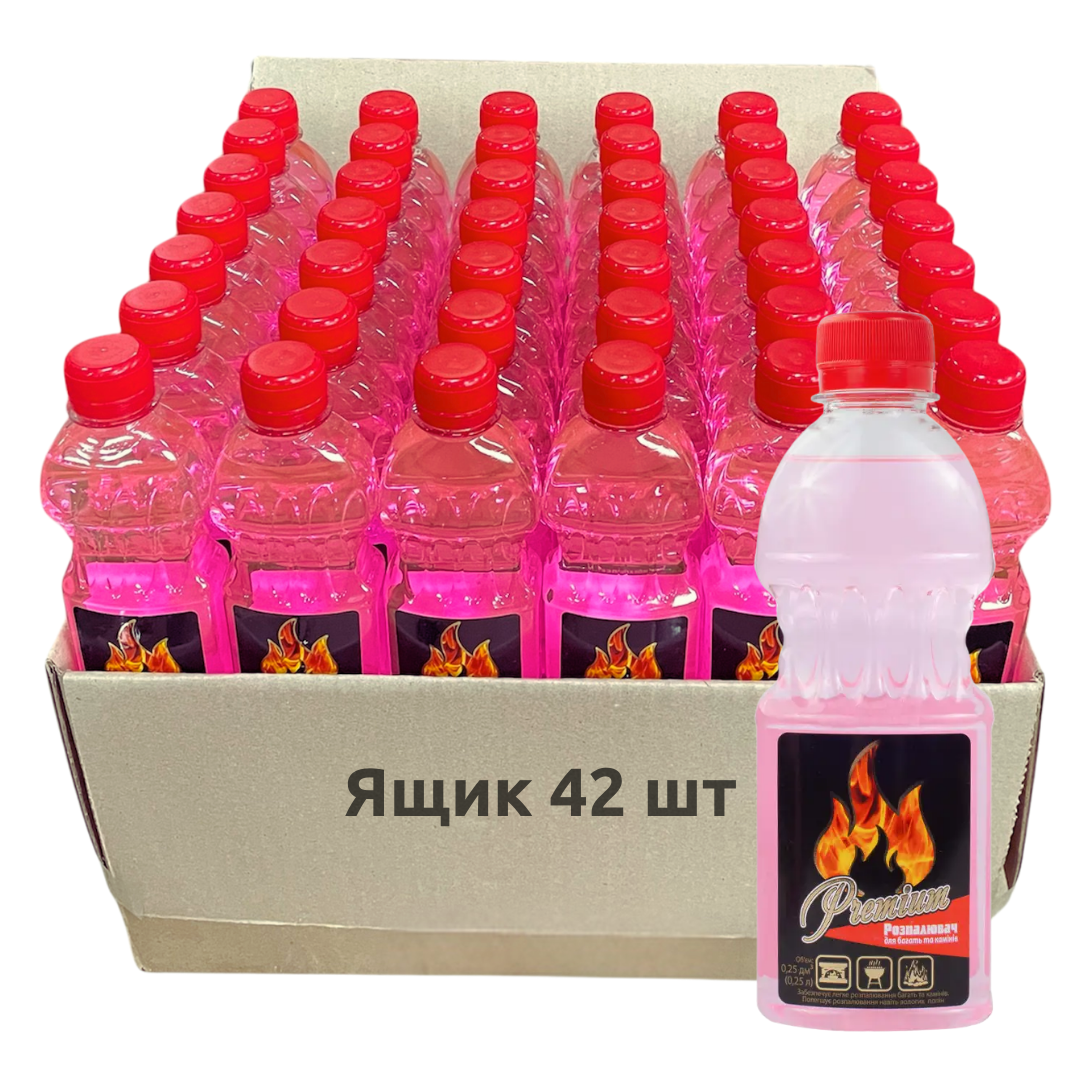 Розпалювач для багаття (рідина для розпалення) TM Premium 0,25 л (комплект 42 шт)
