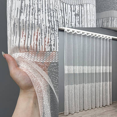 Тюль жакард. Колір молочний. Код 1644т