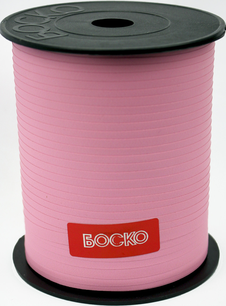 Стрічка фольгована для повітряних кульок та декору матова світло рожева 225м, фото 1