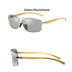 Металеві поляризовані окуляри UV400 Golden Photochromic