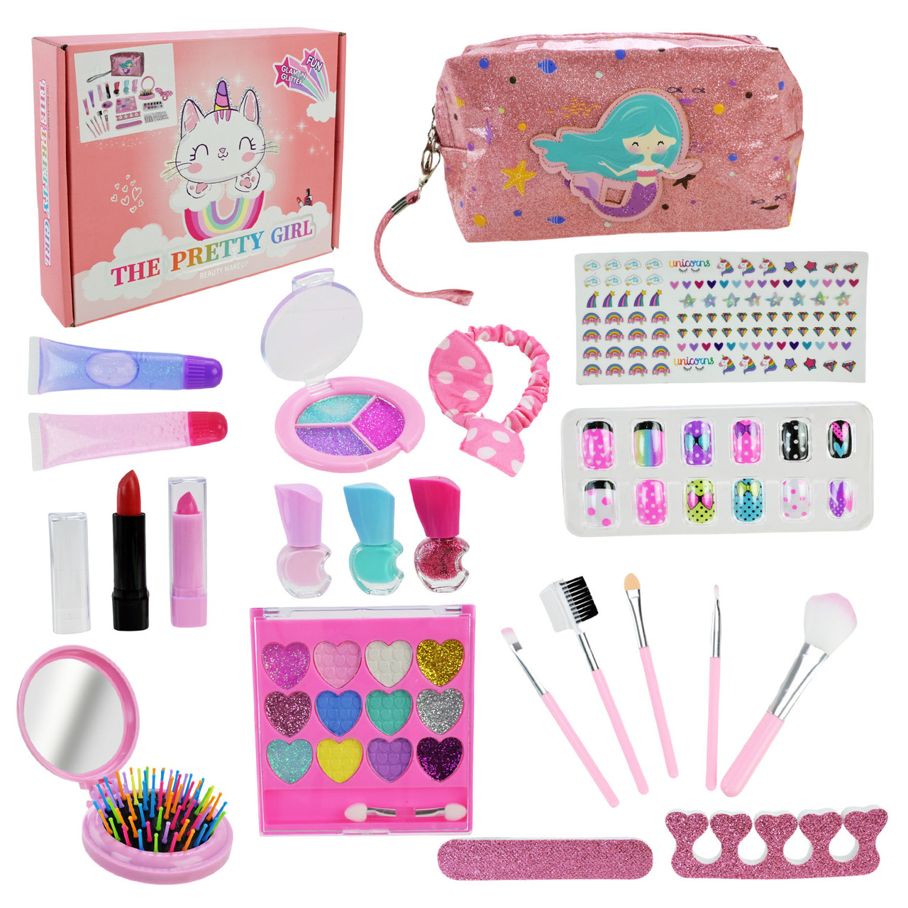 Косметика для дівчинки 2605J-JY2405 лаки, тіні, помада, аксесуари, косметичка, фото 1