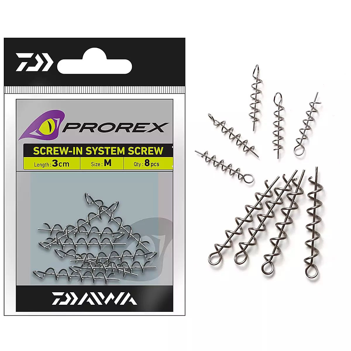 Коркотяг для силікону Daiwa Prorex Screw-In Screw M 30 mm 8 pcs (15411-000)