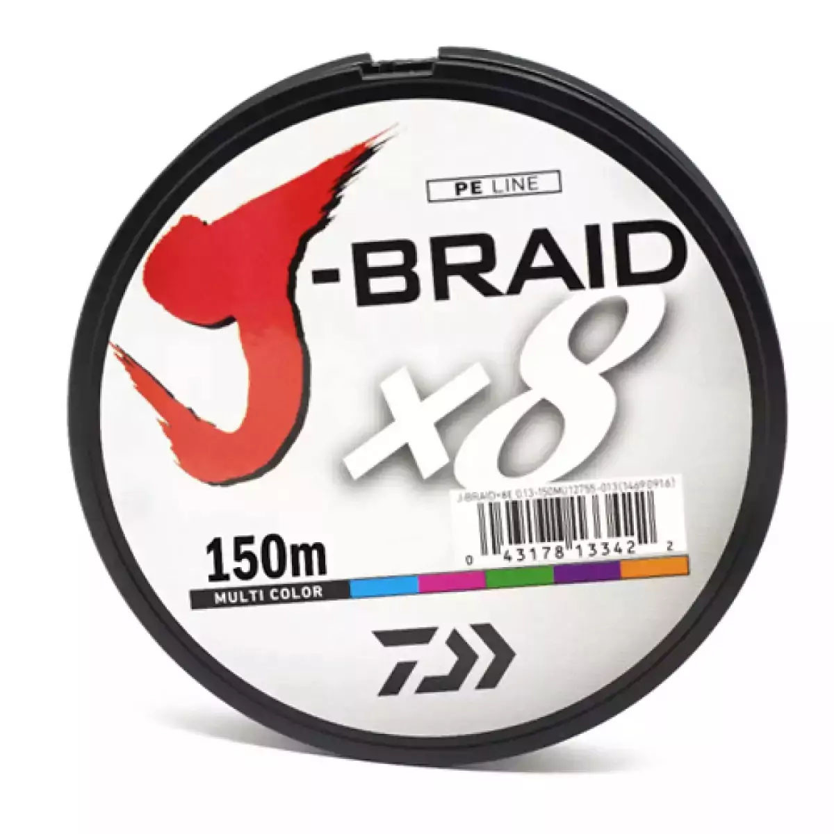 Шнур Daiwa J-Braid X8 150m Multi Color 17.0kg 0.22mm #2.5 (12755-022), фото 1