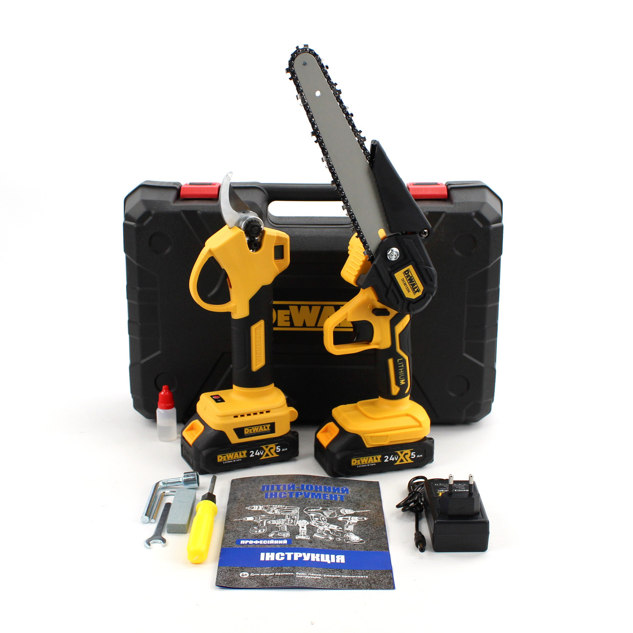Набір 2в1 АКБ DeWalt 24V (Секатор DCMPP540P1 + пила DCM155N) Набір 2в1 Деволт