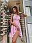 Красиве літнє плаття-сарафан на тонких бретелях легка коротка трапеція на гумці, рожеве, розмір 42/46, фото 8