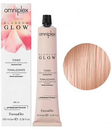 Безаміачна крем-фарба для волосся Farmavita Omniplex Blossom Glow Toner 10.43 Платиновий мідно-золотистий блондин 100 мл, фото 1
