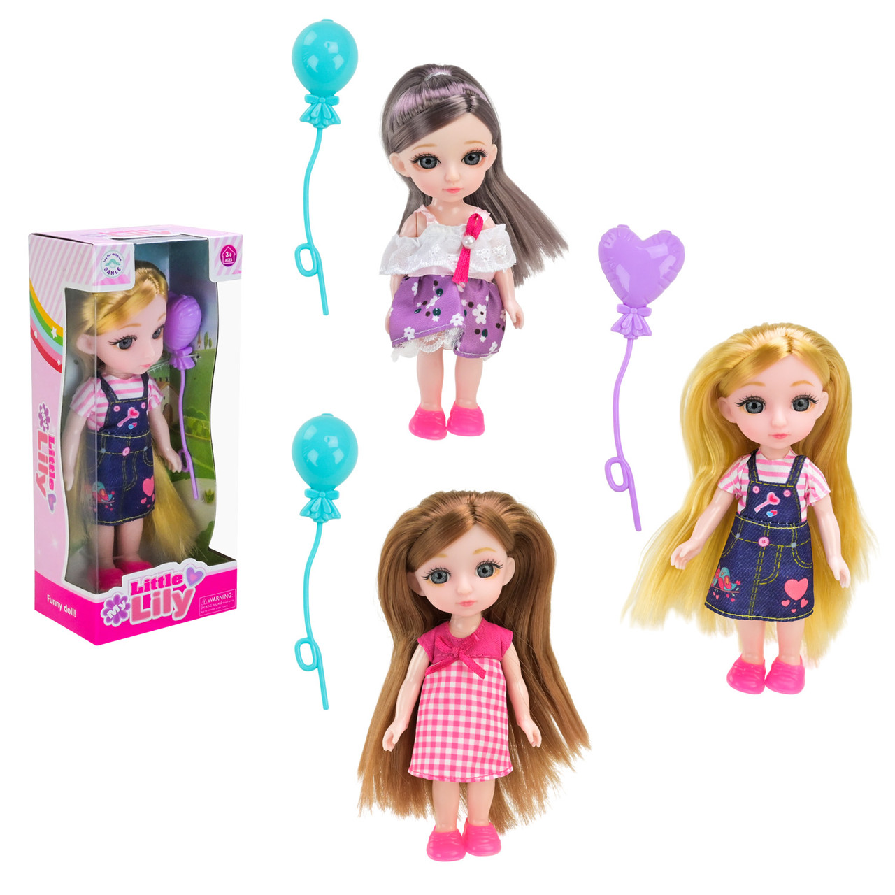 Лялька 69022 мальована мікс 3 види, фото 1