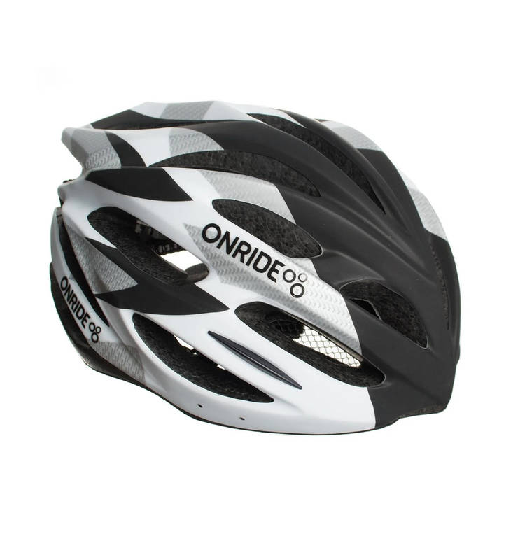 Шолом велосипедний ONRIDE Grip L (58-61 cм) Білий із чорним, фото 1