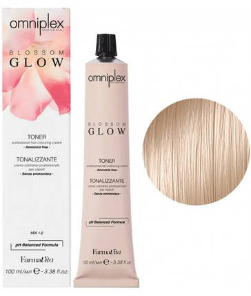 Безаміачна крем-фарба для волосся Farmavita Omniplex Blossom Glow Toner 10.02 Платиновий перлинний блондин 100 мл, фото 1