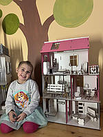 Ляльковий EverWood будиночок з мебямиі для лол 73х51х22см