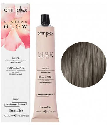 Безаміачна крем-фарба для волосся Farmavita Omniplex Blossom Glow Toner 6.12 Темний блондин попелясто-перламутровий 100 мл, фото 1