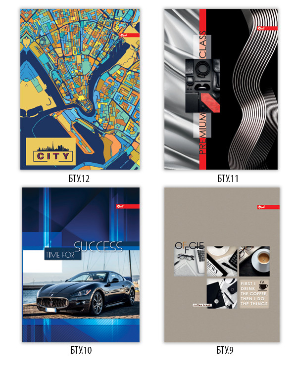 Зошит А4, 80 аркушів, тверда палітурка, ламінація, вибірковий УФ-лак, кілтинка