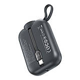 Універсальна Мобільна Батарея Power Bank XO PR260 Self-watch wireless charger, Type-C cable digital fast, фото 7