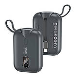Універсальна Мобільна Батарея Power Bank XO PR260 Self-watch wireless charger, Type-C cable digital fast, фото 8