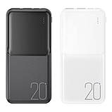 Універсальна Мобільна Батарея Power Bank XO PR252 Lighted Mobile Power 20000 mAh Колір Білий, фото 3