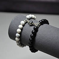 Парні Браслети для закоханих з магнітом з Натуральних Каменів