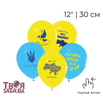 Принт 047 ТВОЯ ЗАБАВА-ТЗ 12" Все буде Україна, фото 1