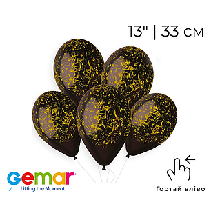 Принт 236 GEMAR-ДЖ 13" Marble Мармур чорний із золотистим, фото 1