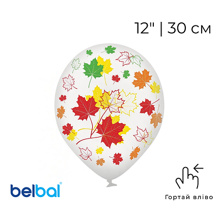 Принт 420 BELBAL-ББ 12" Кленове листя на прозорому, фото 1