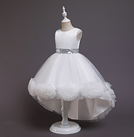 Детское нарядное вечернее платье для девочки на выпускной в садик или школу, бело, р. 110, 120, 130, 140 см