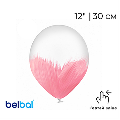 Принт 009 BELBAL-ББ 12" Браш рожева на прозорому