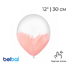 Принт 035 BELBAL-ББ 12" Браш макарун рожева на прозорому
