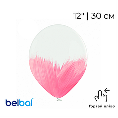 Принт 004 BELBAL-ББ 12" Браш рожева на білому