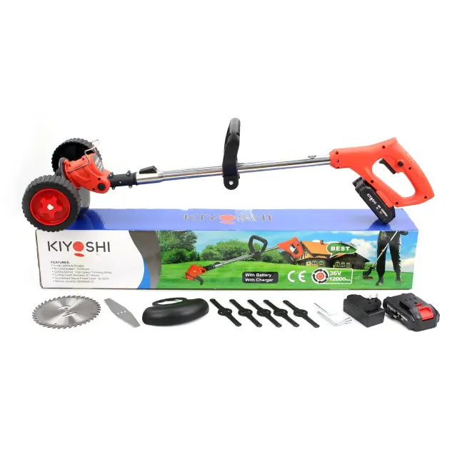 Акумуляторний садовий тример KIYOSHI WHEEL TRIMMER + 2 АКБ (18V, 6Ah)
