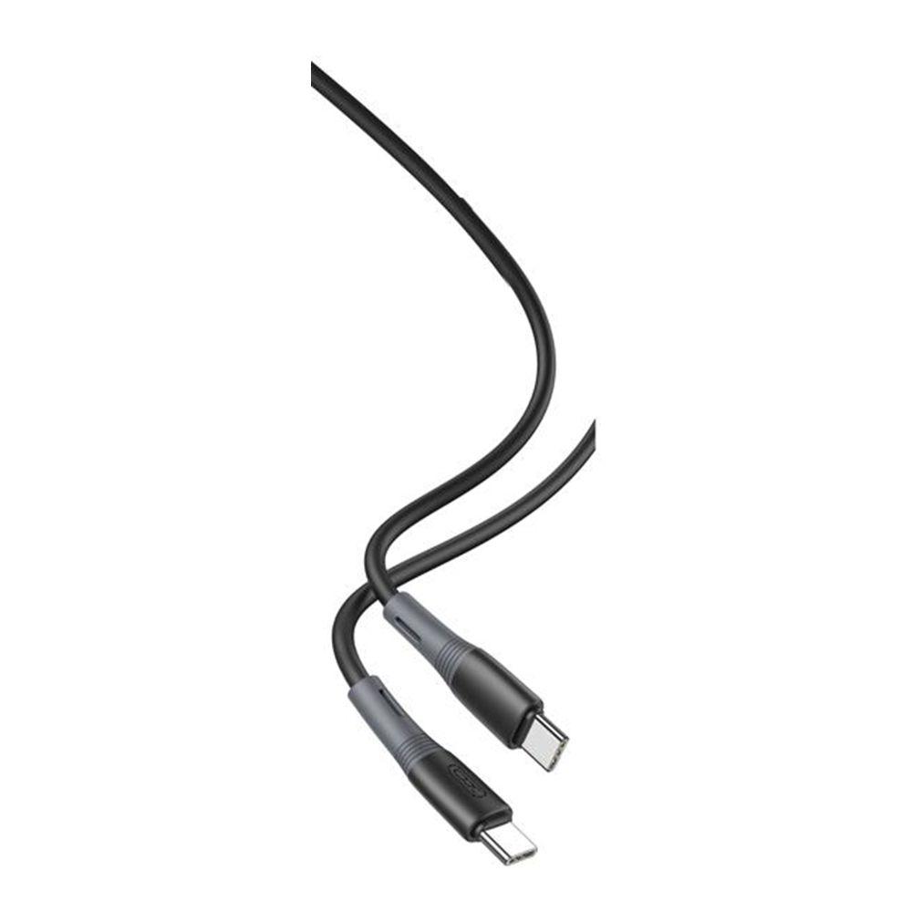 Кабель USB XO NB-Q226B 60W Silicone two-color Type-C to Type-C Колір Чорний