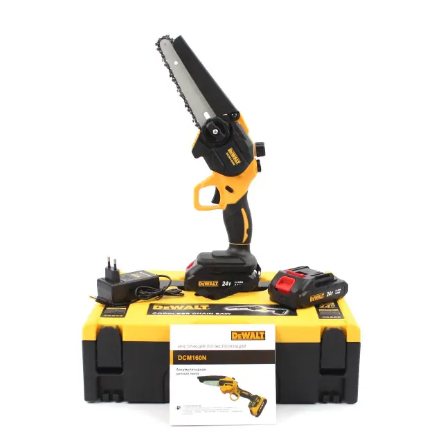 АКБ міні-пила DeWalt DCM160N (24V 5AH, шина 15 см) з автоматичною подачею мастила
