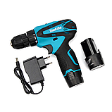 Акумуляторний дриль-шуруповерт Makita DF330DWE (12V, 2Ah) з набором біт, свердел, головок, гнучким валом, фото 6