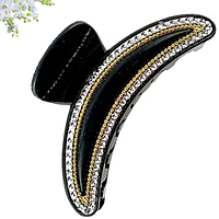 Краб для волосся чорний пластиковий Fashion 9.5 см