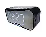 Дзеркальний настільний годинник акумуляторний з колонкою Bluetooth USB Q5 S, фото 2