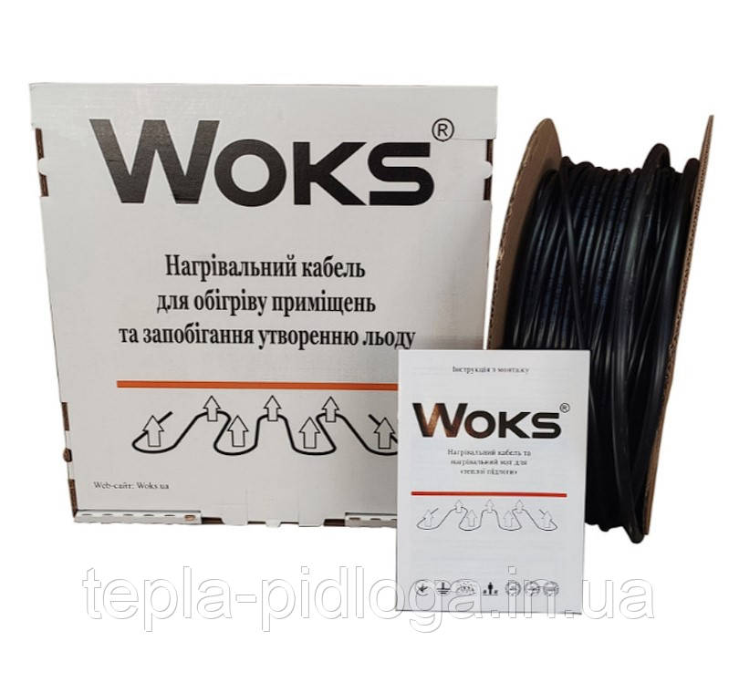 118 М 2360 Вт (11.8м²  - 17.7м²) Нагрівальний кабель WOKS 20T (Titanium), фото 1