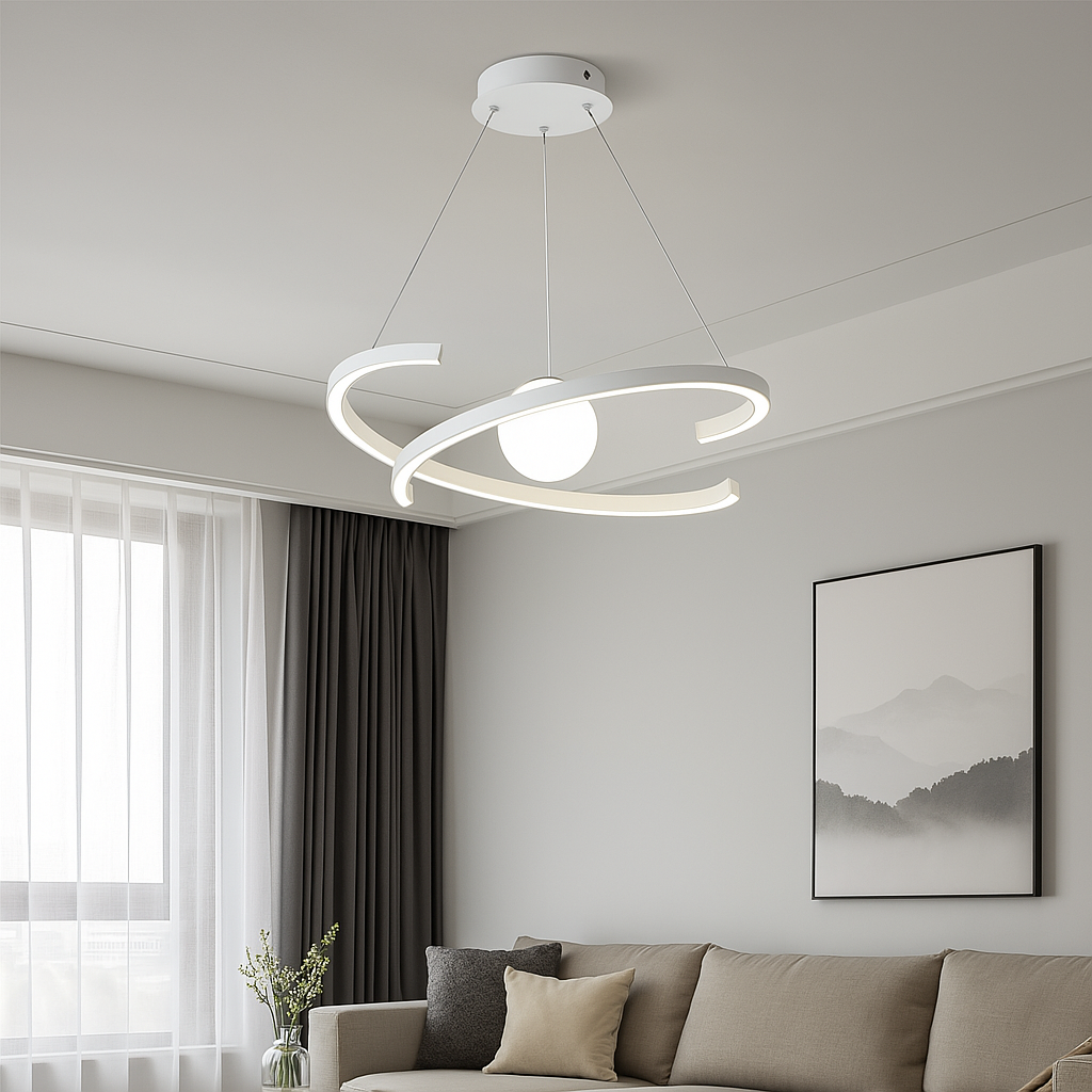 Підвісна Led-люстра у формі кільця у білому кольорі 2465/600+600WH