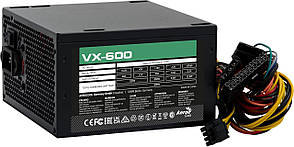 Блок живлення ATX 600W FAN 120мм AeroCool VX-600 (1x4+4pin, CPU,2x6+2pin GPU, 5xSATA )